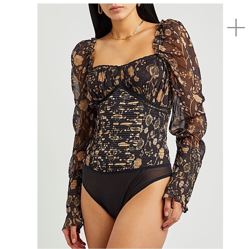 Free People NWT Floral "Brunch Date" Bodysuit - size XS